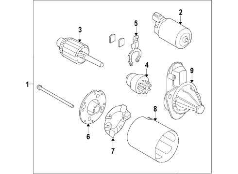 2013 Hyundai Accent Starter Starter Assembly Diagram for 36100-2B102