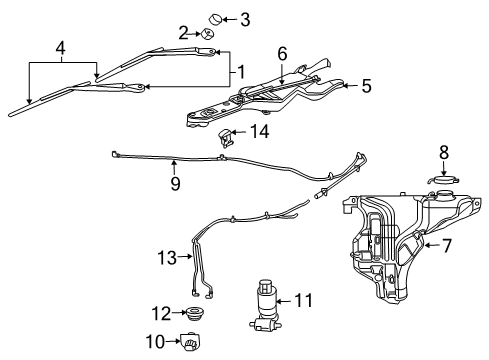 2009 Dodge Durango Windshield - Wiper & Washer Components Blade-Front WIPER Diagram for WBF00026AB