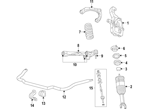 2021 Ram 1500 Suspension Components, Lower Control Arm, Upper Control Arm, Ride Control, Stabilizer Bar Bar-Front Diagram for 68466022AC