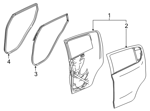 2014 Chevrolet Sonic Rear Door Door Weatherstrip Diagram for 42474600