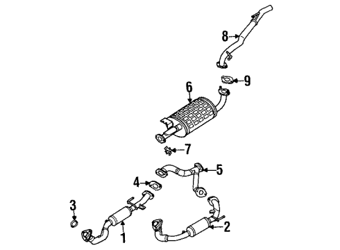 2003 Isuzu Rodeo Exhaust Components Pipe, Exhuast Center Diagram for 8-97207-971-0