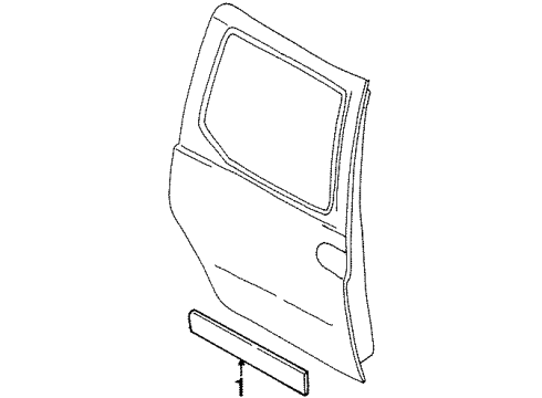 1999 Mercury Villager Exterior Trim - Side Loading Door Side Molding Diagram for XF5Z1225532BAPTM