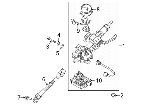 2021 Kia Forte Steering Column & Wheel, Steering Gear & Linkage Motor Assembly Diagram for 56330-M6000