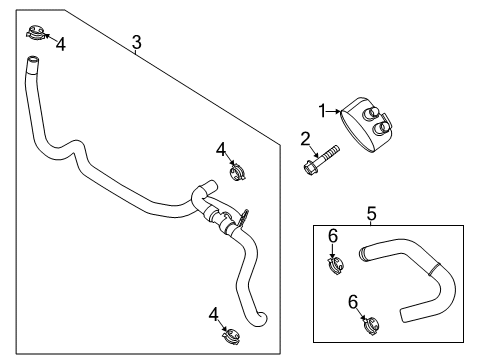 2020 Ford Explorer Engine Oil Cooler Outlet Hose Diagram for L1MZ-8N021-B