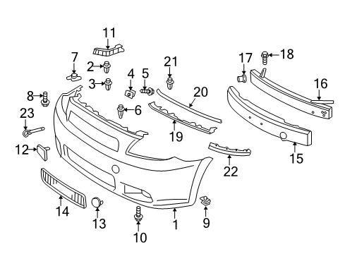 2010 Scion tC Front Bumper Reinforce Beam Diagram for 52021-21020