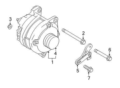 2017 Infiniti Q60 Alternator Alternator Assembly Diagram for 23100-HG00B