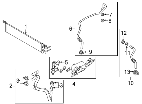 2020 Ford Escape Oil Cooler Inlet Tube Clamp Diagram for 8C2Z-7C107-B