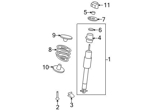 2011 Cadillac DTS Shocks & Components - Rear Rear Leveling Shock Absorber Kit Diagram for 19300033