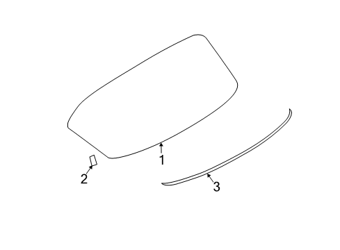 2016 Nissan Juke Lift Gate - Glass & Hardware MOULDING Bk Door Diagram for 90352-1KA1A