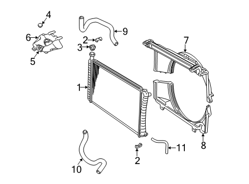 2002 GMC Savana 2500 Radiator & Components Shroud-Radiator Fan Upper Diagram for 15020329