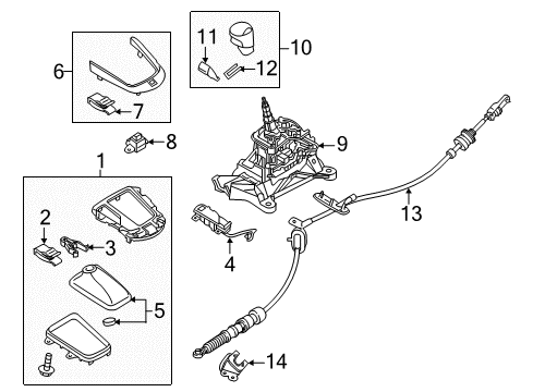 2016 Scion iA Center Console Shift Knob Cover Diagram for 33622-WB001