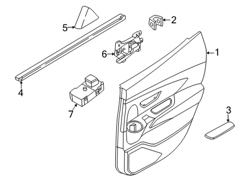 2022 Hyundai Santa Cruz Interior Trim - Rear Door W/STRIP-RR DR BELT I/S RH Diagram for 83240-K5100