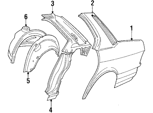 1984 BMW 528e Quarter Panel & Components Moulding Air Outlet Rear Left Diagram for 51131917997