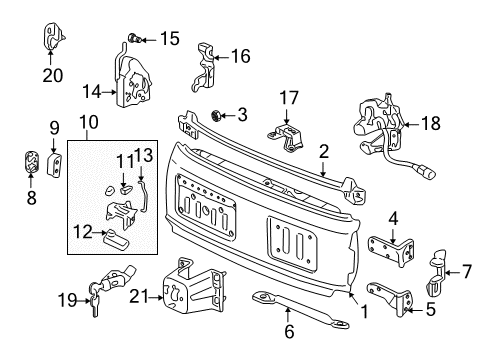 1998 Honda CR-V Glass & Hardware - Back Glass Actuator Assembly, Glass Hatch Diagram for 74811-S10-013