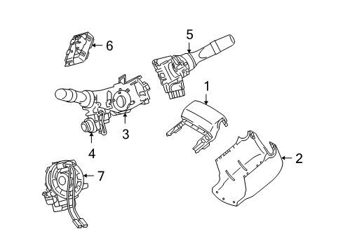 2011 Lexus RX350 Shroud, Switches & Levers Cover, Steering Column Diagram for 45287-0E021-C0