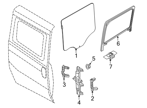 2015 Ram ProMaster City Sliding Door WEATHERSTRIP-Sliding Door Diagram for 68268783AA