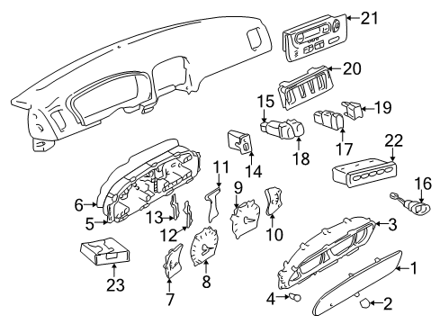 2002 Hyundai XG350 Instruments & Gauges Tachometer Assembly Diagram for 94220-39050