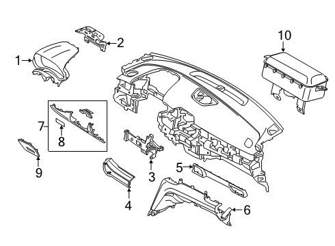 2019 Hyundai Veloster N Cluster & Switches, Instrument Panel GARNISH Assembly-C/PAD Ctr, RH Diagram for 84795-J3000-4X