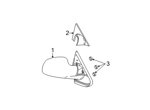 2007 Dodge Grand Caravan Outside Mirrors Mirror-Mirror Replacement Diagram for 4798902AB