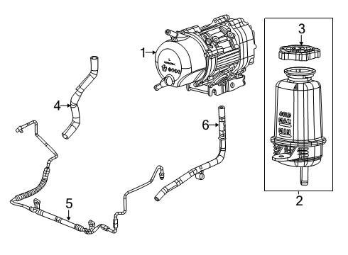 2021 Jeep Gladiator P/S Pump & Hoses, Steering Gear & Linkage Reservoir-Power Steering Fluid Diagram for 68252490AD