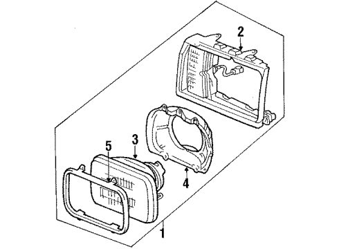 1986 Toyota Tercel Headlamps Passenger Side Headlight Assembly Diagram for 81110-16270