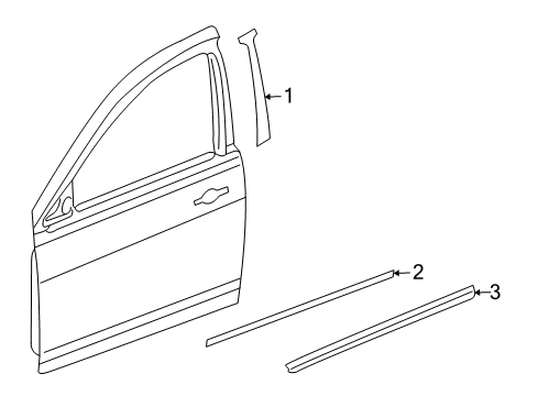 2008 Jeep Compass Exterior Trim - Front Door Molding-Front Door Diagram for YW92WS2AA