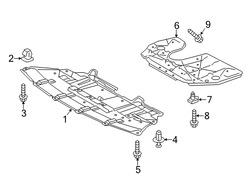 2017 Toyota Highlander Splash Shields Rear Shield Diagram for 51420-0E010