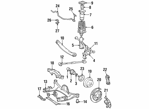 1987 Toyota Celica Rear Brakes Link Assy, Rear Stabilizer Diagram for 48830-20010