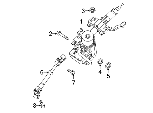 2013 Hyundai Elantra Steering Column & Wheel, Steering Gear & Linkage Column & Shaft Assembly-Steering Diagram for 56310-3X402