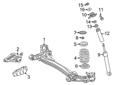 2022 Toyota Corolla Cross Rear Suspension Mount Bracket Cover Diagram for 46439-0A050