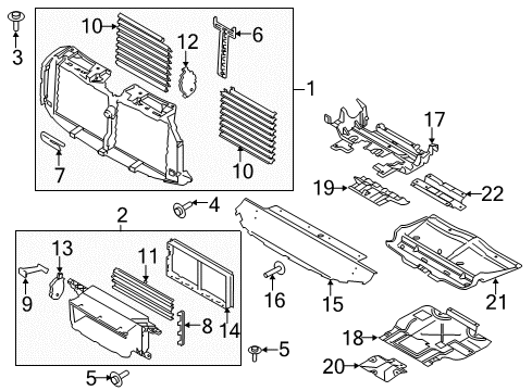 2016 Ford F-150 Splash Shields Deflector Diagram for FL3Z-8327-B