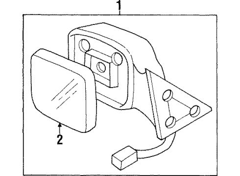 1998 Acura SLX Outside Mirrors Mirror Assembly, Driver Side Door (Baltic Blue Mica/Lt Silver Metallic) Diagram for 8-97159-793-1