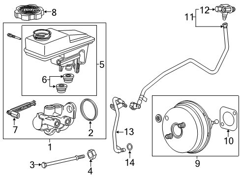 2021 Chevrolet Blazer Hydraulic System Master Cylinder Diagram for 84933516
