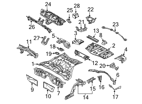 2004 Nissan 350Z Rear Body - Floor & Rails Protector-EVAPORATOR Hose Diagram for 755B0-CD000