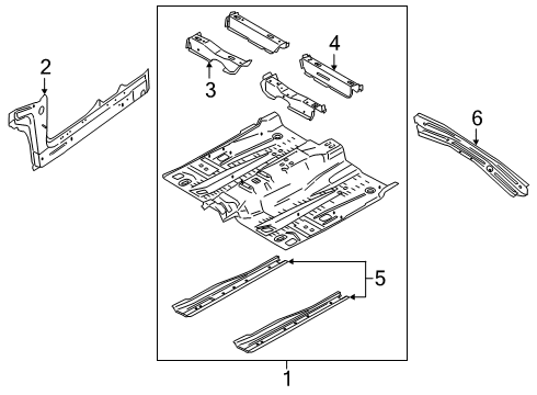 2020 Lincoln Nautilus Floor Front Floor Pan Diagram for K2GZ-5811135-A