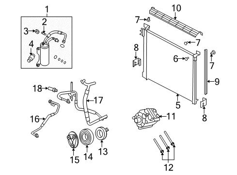 2008 Ford E-350 Super Duty Air Conditioner Pulley Diagram for 8C2Z-19D784-AA