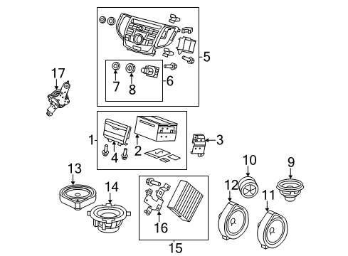2013 Acura TSX Sound System Speaker Assembly, Tweeter (Els) (Panasonic) Diagram for 39120-TL0-G11