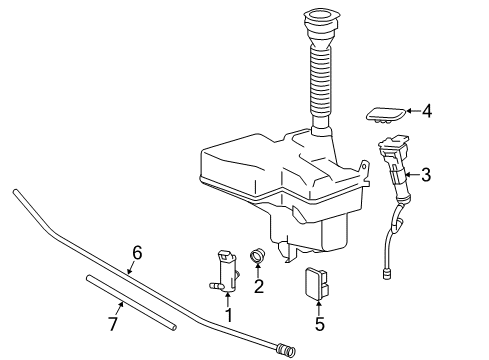 2015 Lexus GS450h Washer Components ACTUATOR Sub-Assembly, HEADLAMP Washer Diagram for 85208-30100