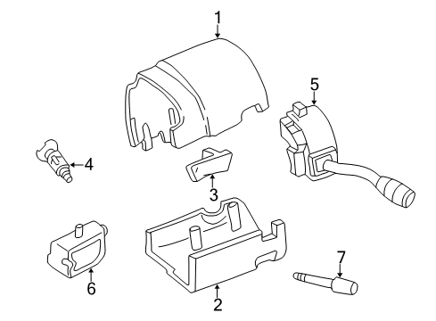 2005 Ford Explorer Sport Trac Shroud, Switches & Levers Combo Switch Diagram for 4L2Z-13K359-AAA