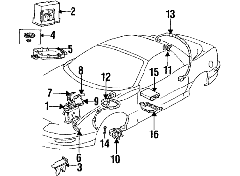 1994 Pontiac Firebird ABS Components Connector Diagram for 15306007