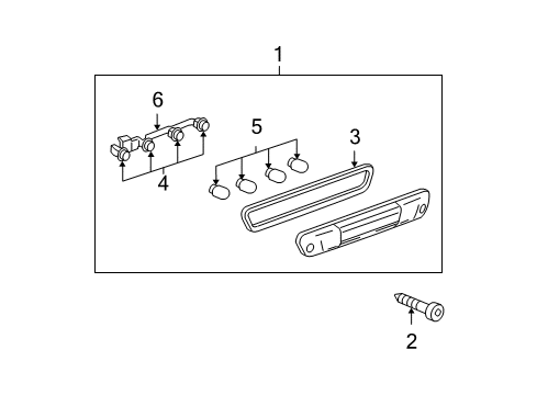 2009 GMC Canyon High Mount Lamps High Mount Lamp Diagram for 19418142