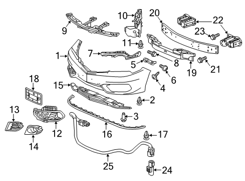 2017 Acura ILX Front Bumper Sub-Harness, Ambient Sensor Diagram for 80529-TV9-A00