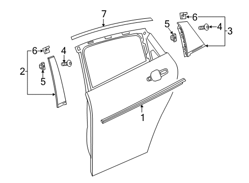 2019 Chevrolet Malibu Exterior Trim - Rear Door Applique Diagram for 84258762