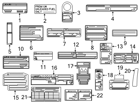 2014 Lexus LS600h Information Labels Plate, Caution Diagram for 82685-50050