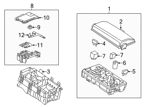 2015 Cadillac XTS Fuse & Relay Housing Diagram for 84102378