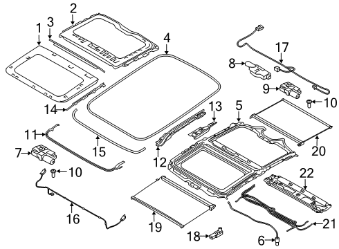 2021 BMW 740i Sunroof Fillister Head Screw Diagram for 54107209205