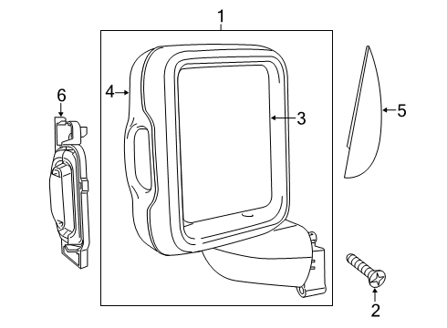 2021 Jeep Gladiator Mirrors Outside Rearview Diagram for 6ZJ81NRVAB