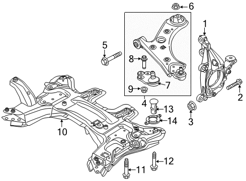 2017 Jeep Compass Front Suspension, Lower Control Arm, Stabilizer Bar, Suspension Components Suspension KNUCKLE Diagram for 68282576AD