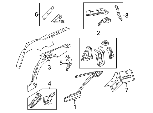 2001 Chrysler 300M Inner Structure - Quarter Panel Panel-WHEELHOUSE Diagram for 4575426AQ