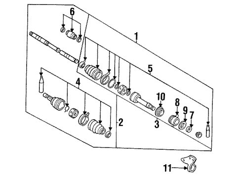 1993 Nissan Altima Drive Axles - Front Repair Kit - DRIVESHAFT Diagram for 39210-2B086